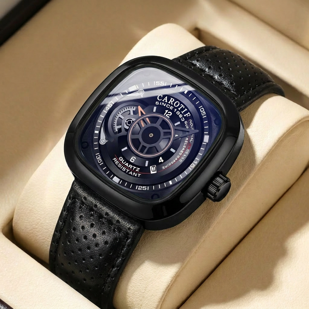 Open Heart Watch - 1pcs Men's blue dial alloy strap