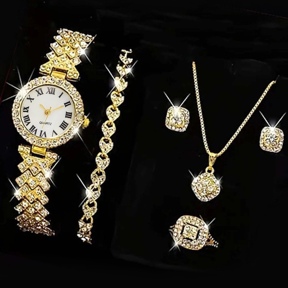 Luxury Watch Kit - 6PCS/Set Luxury Rhinestone Women Watches Fashion