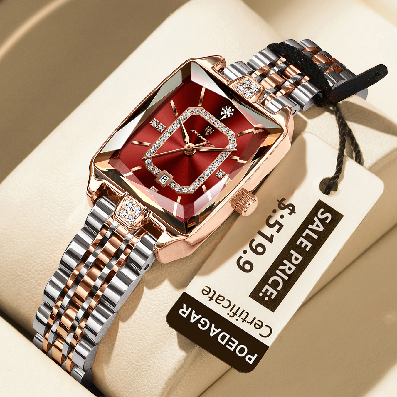 Luxury Watch Female - POEDAGAR Luxury Rectangle Watch For Woman
