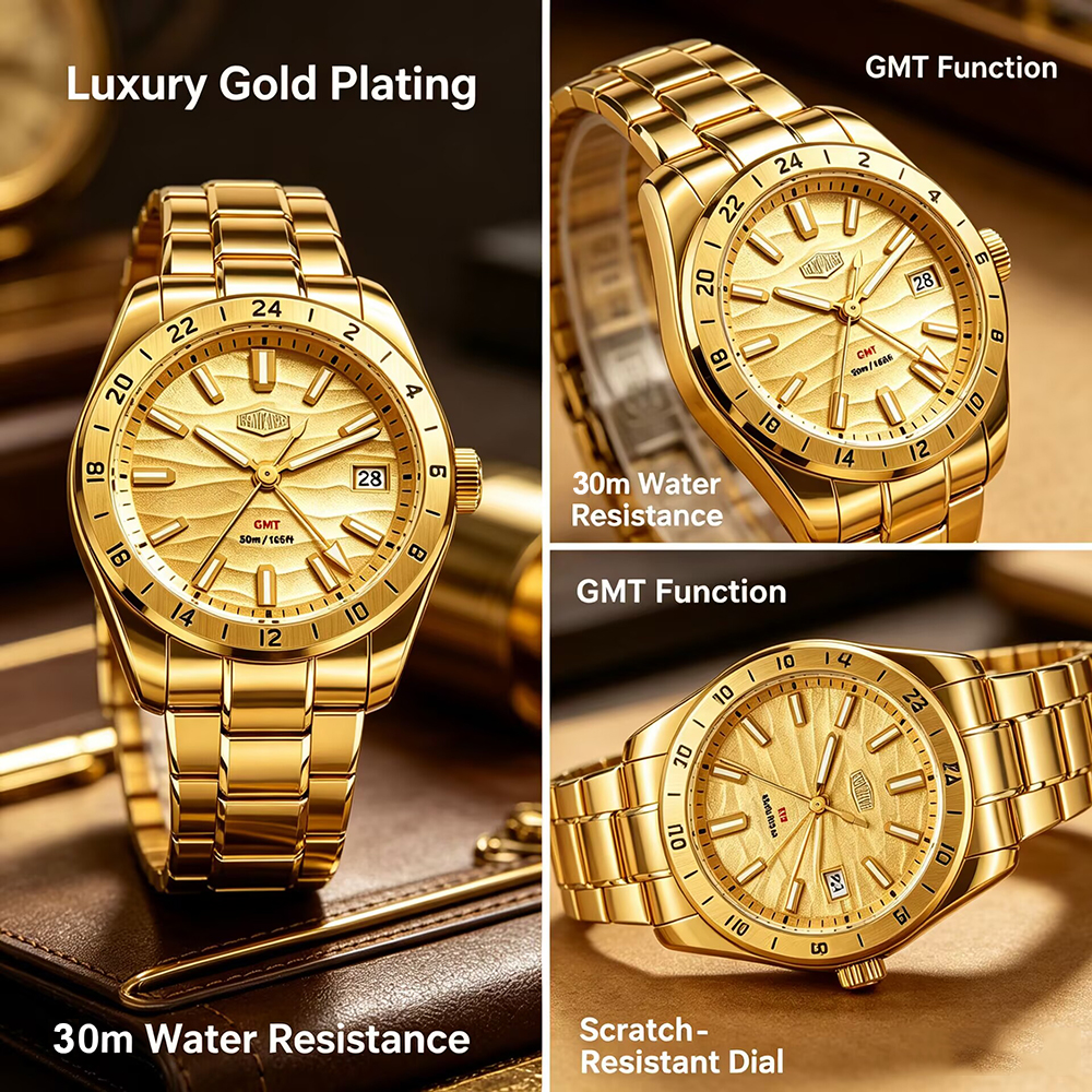 Quality Original GMT Men Clock - Luxury Watch Mockup review and price