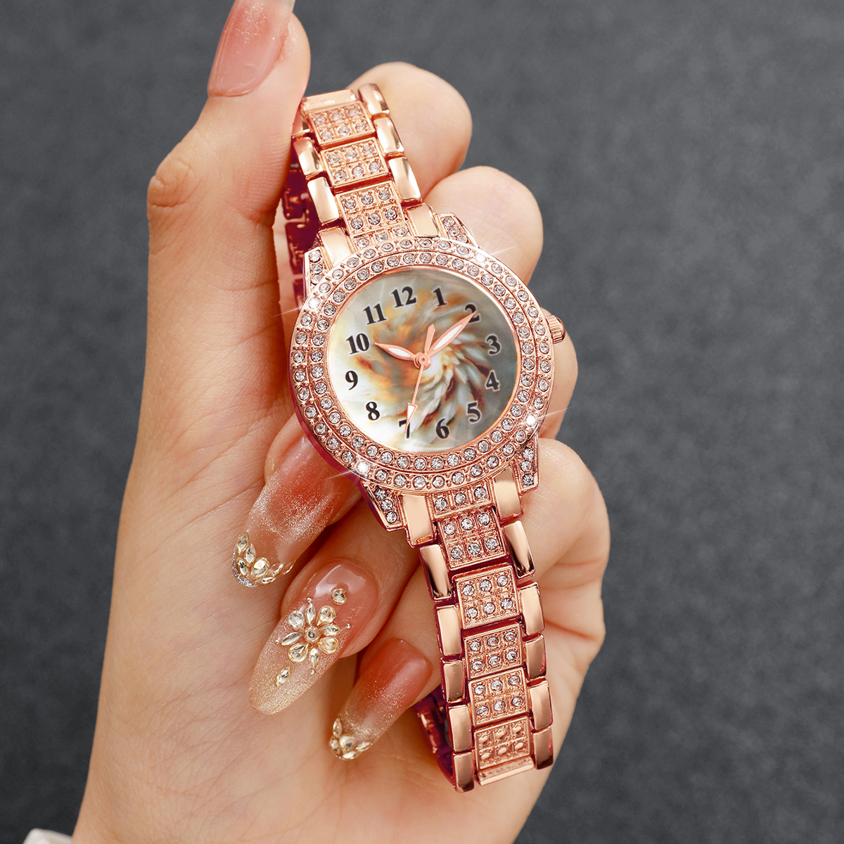 6PCS Luxury Rhinestone Women Q - Open Heart Watch review and price