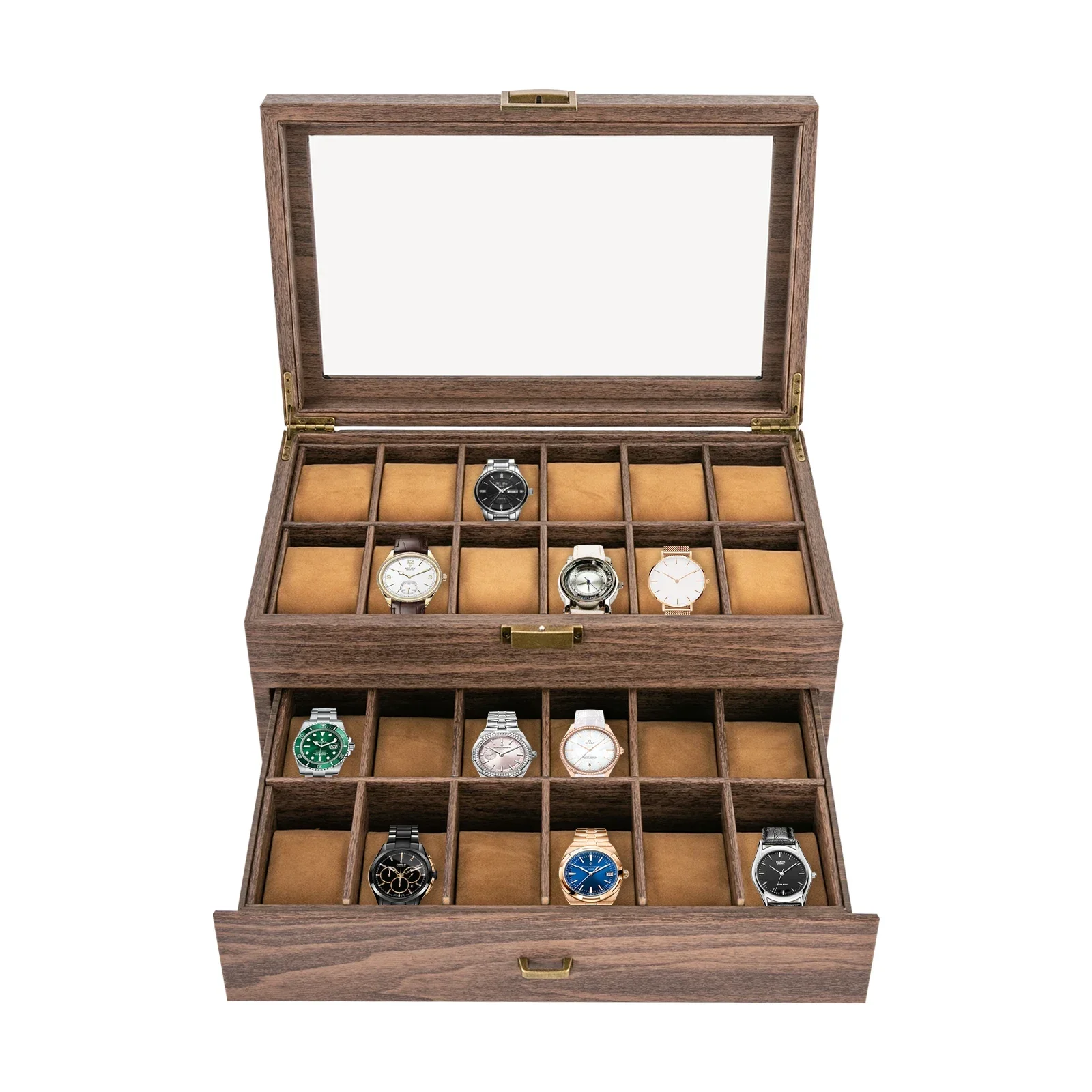 Luxury 2-Tier Wooden Watch Dis - Luxury Watch Tier review and price