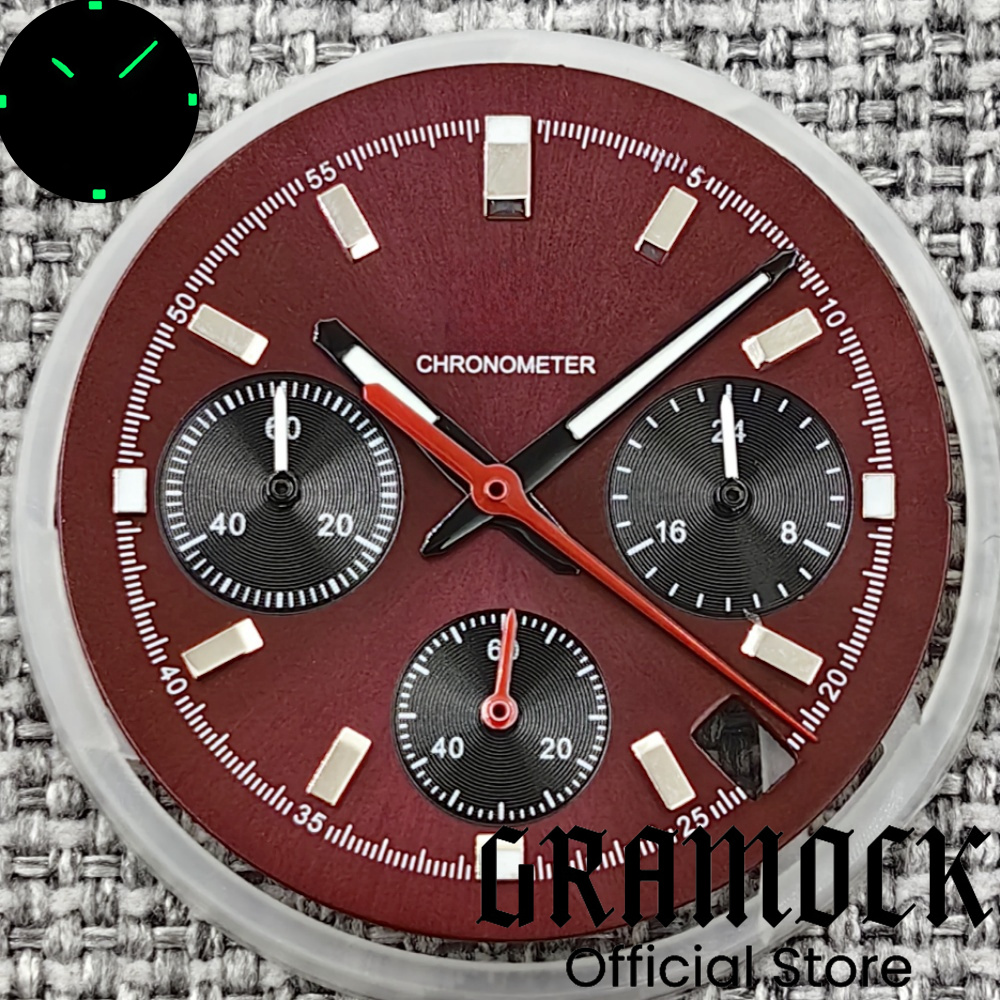 Gramock 30mm Ice Blue/Burgundy - Luxury Watch With Green Dial review and price