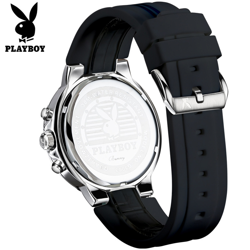 PLAYBOY 3063 Brand original au - Luxury Watch With Rubber Strap review and price