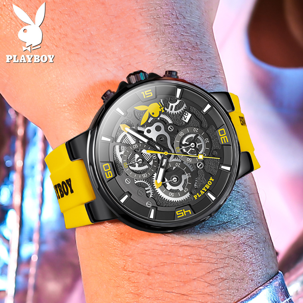PLAYBOY 3063 Brand original au - Luxury Watch With Rubber Strap review and price