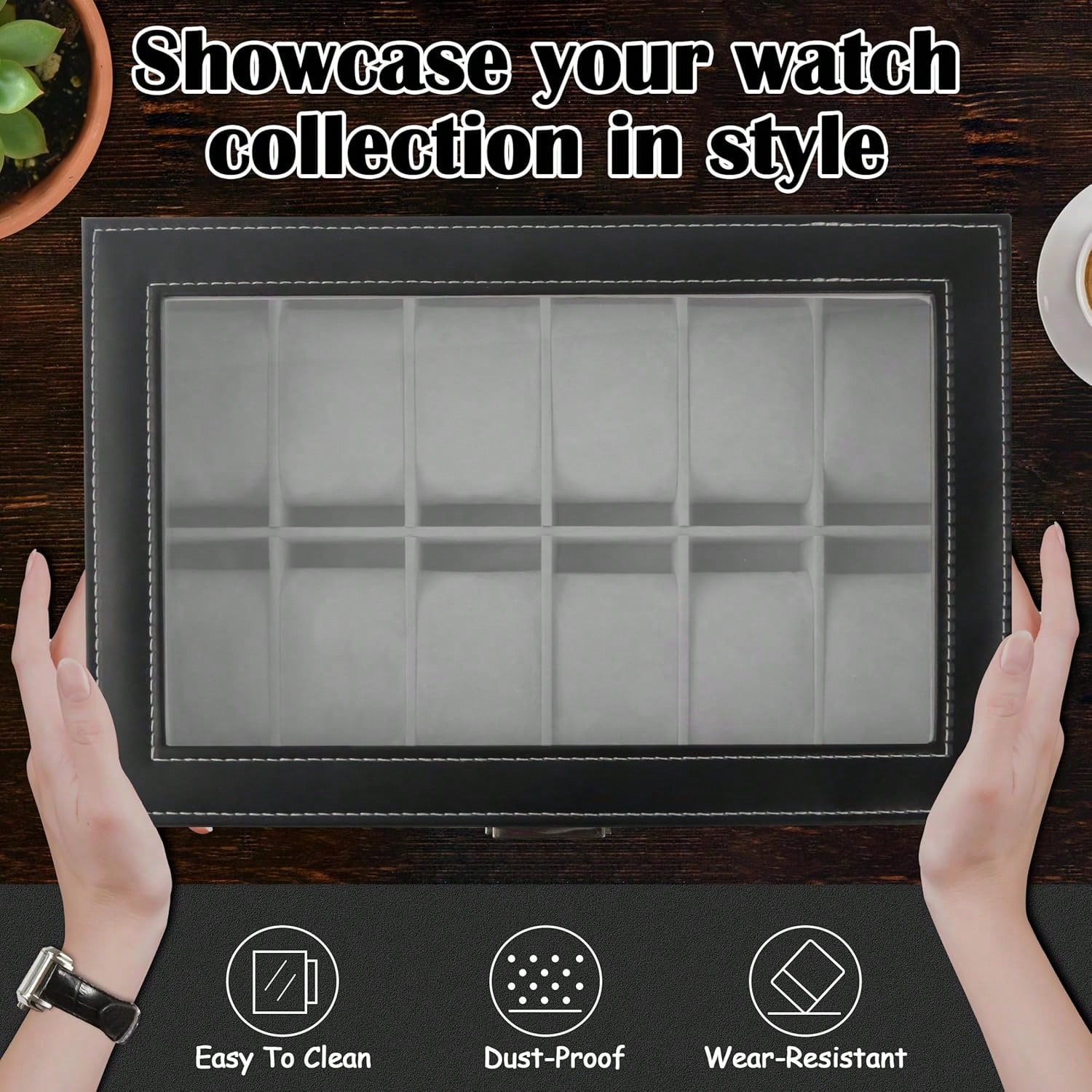 Luxury 12-Slot 2-Tier PU Leath - Luxury Watch Tier review and price
