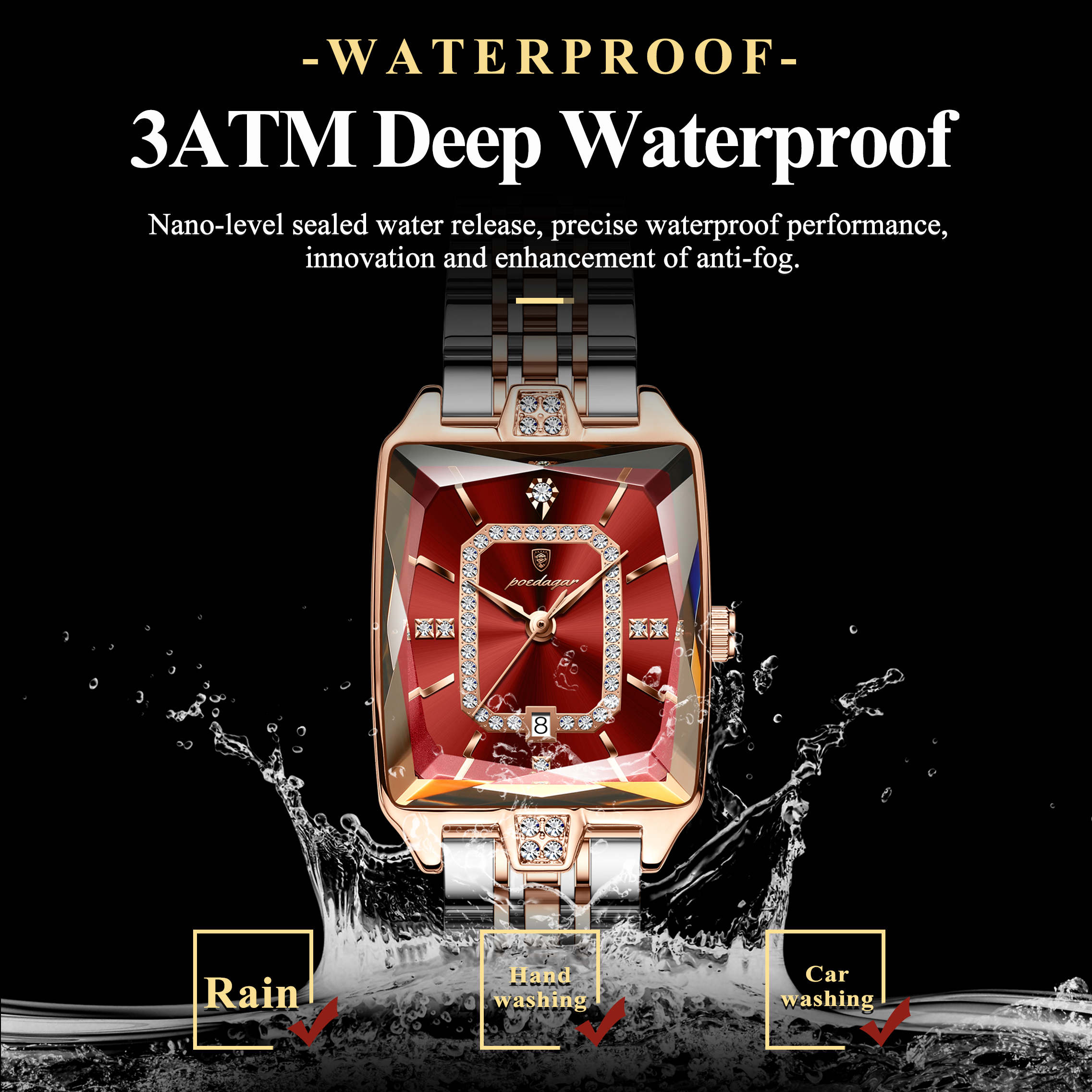 POEDAGAR Luxury Rectangle Watc - Luxury Watch Female review and price