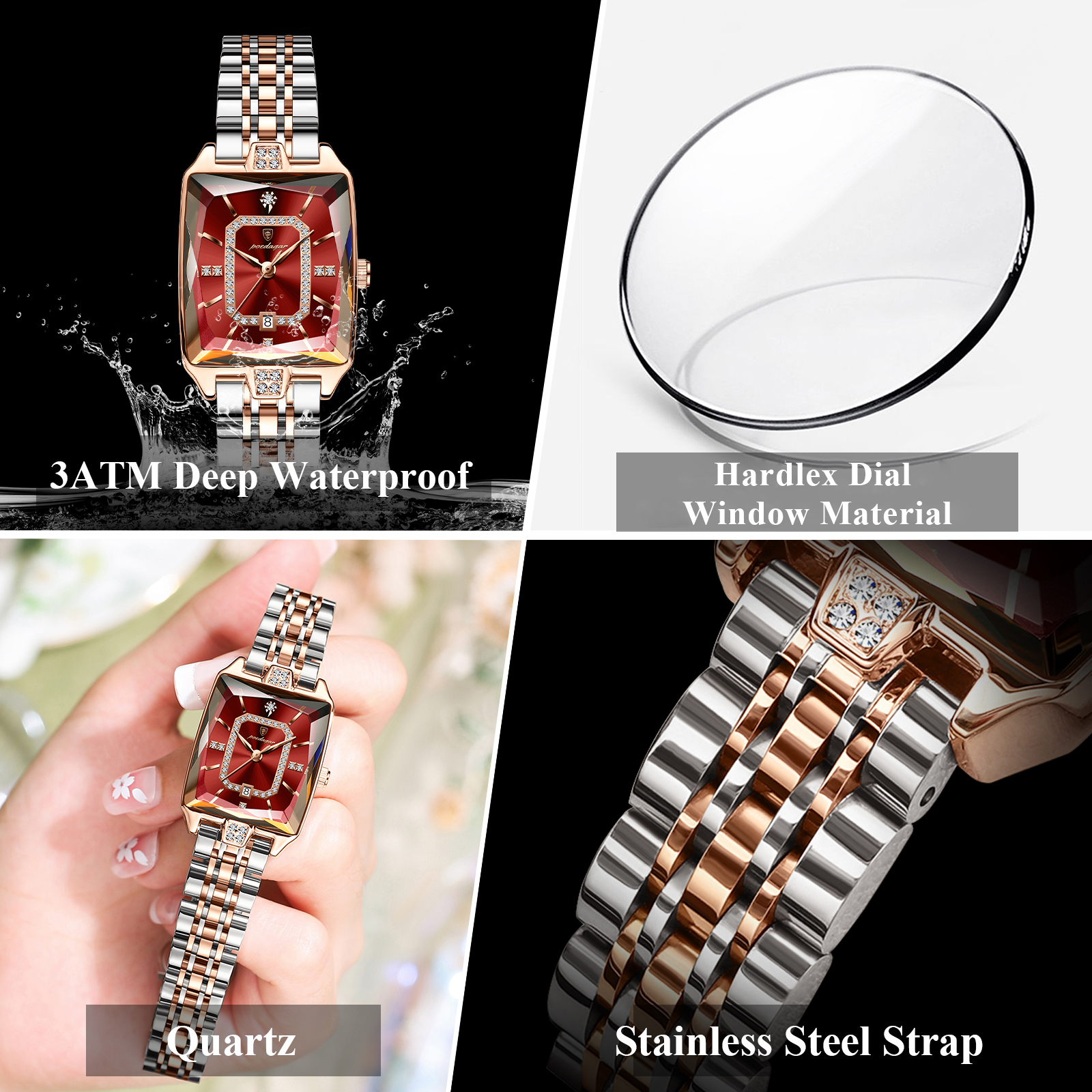 POEDAGAR Luxury Rectangle Watc - Luxury Watch Female review and price