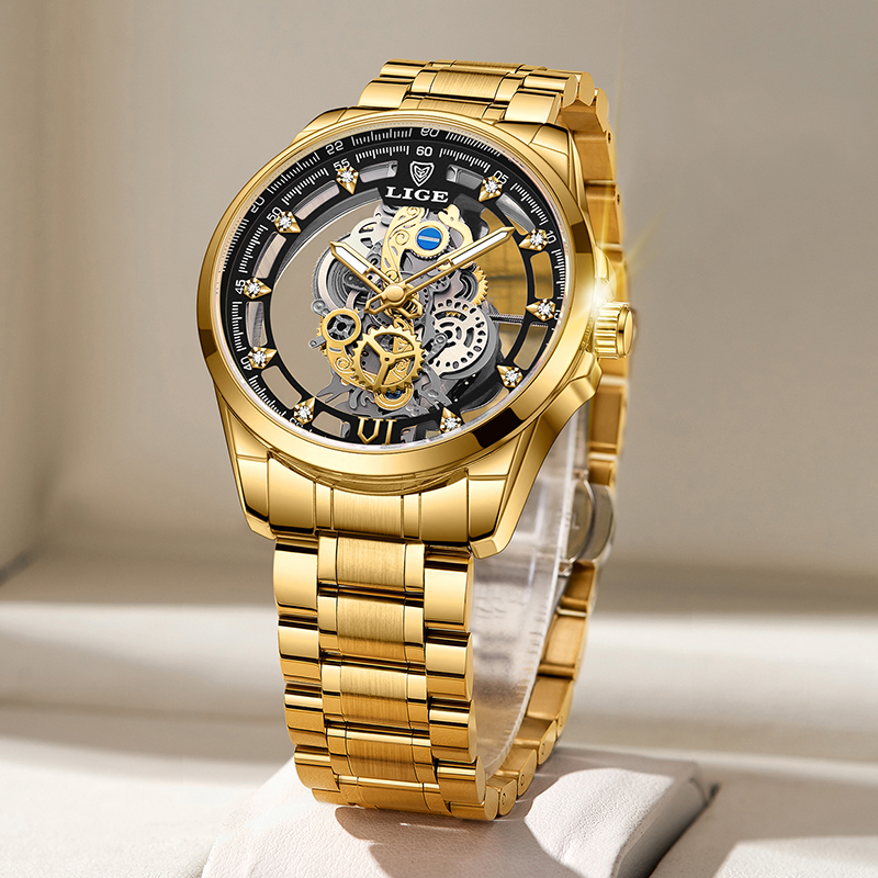 2026 LIGE Men Watch Skeleton A - Luxury Watch Mockup review and price