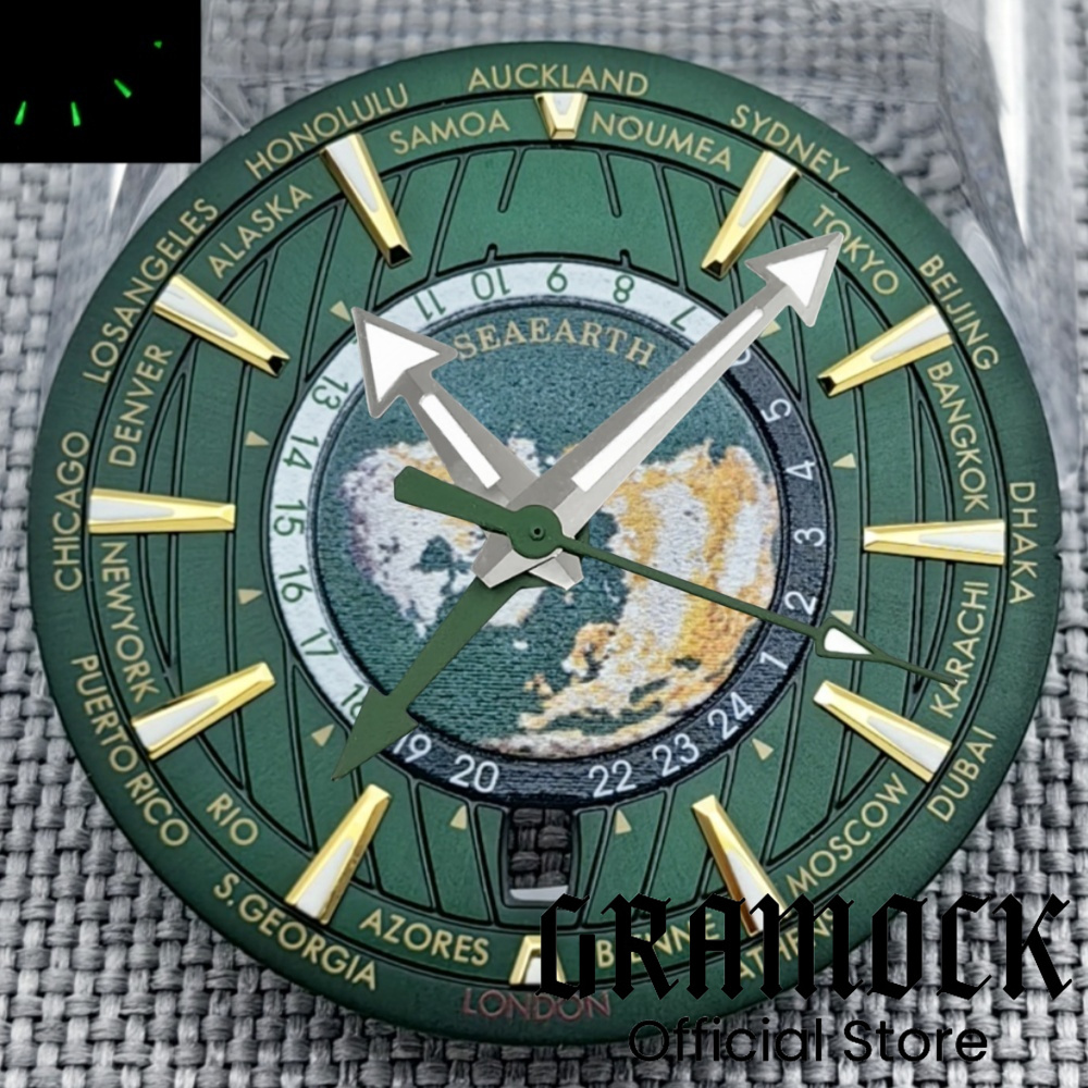 33.5mm Universal Time Blue Gre - Luxury Watch With Green Dial review and price