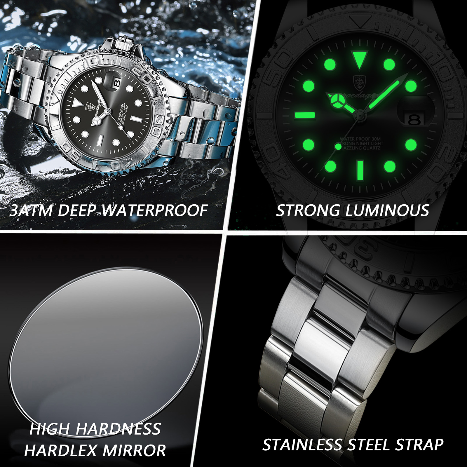 POEDAGAR Top Luxury Man Watch  - Open Heart Watch review and price