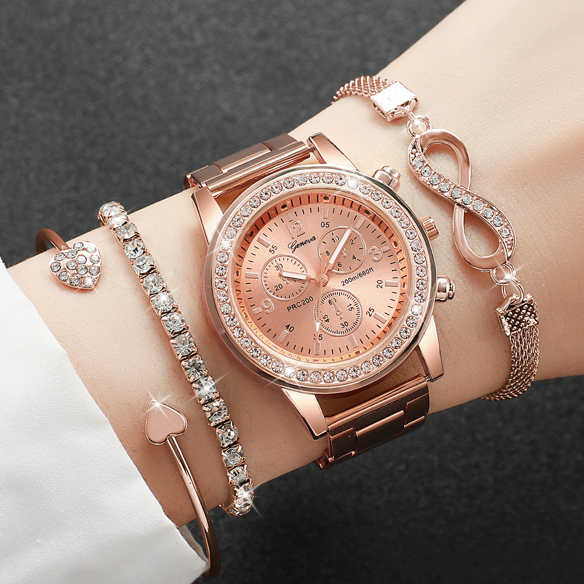 4PCS/Set Luxury Rhinestone Wom - Luxury Watch Kit review and price