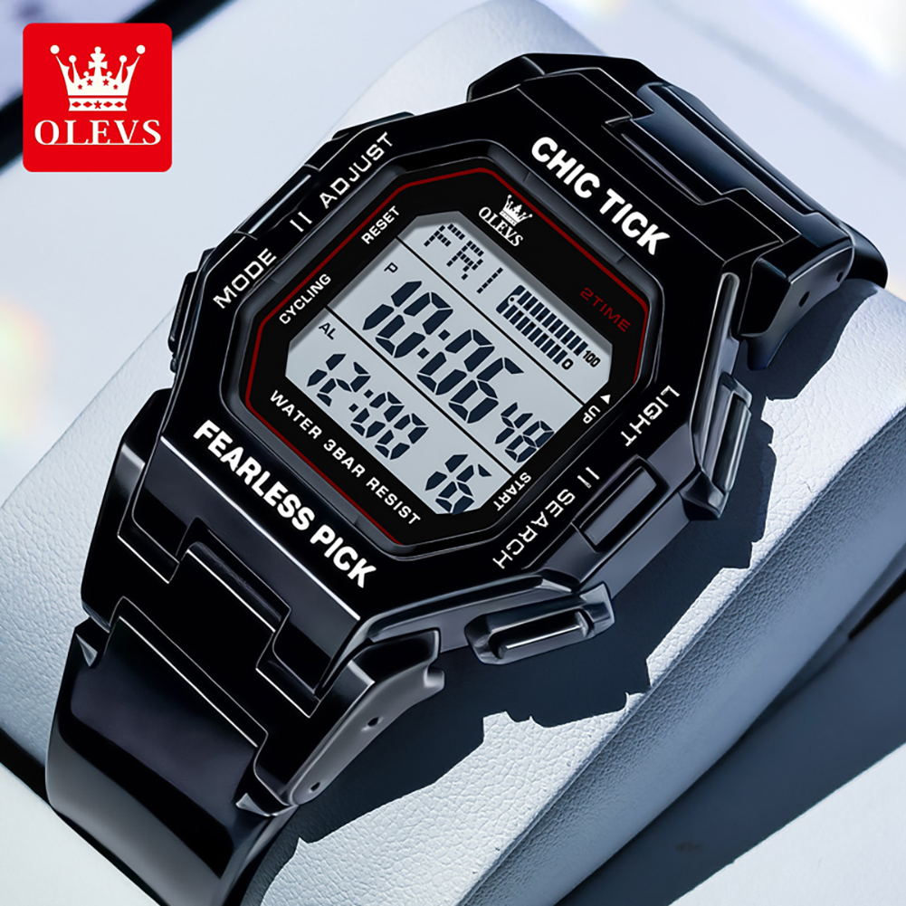 OLEVS 1119 Watches Man Electro - Luxury Watch With Rubber Strap review and price