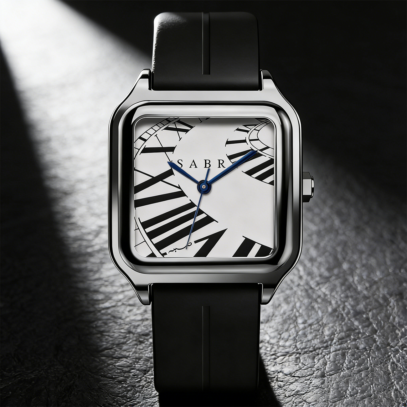 SABR Square Stainless Steel Al - Luxury Watch With Rubber Strap review and price