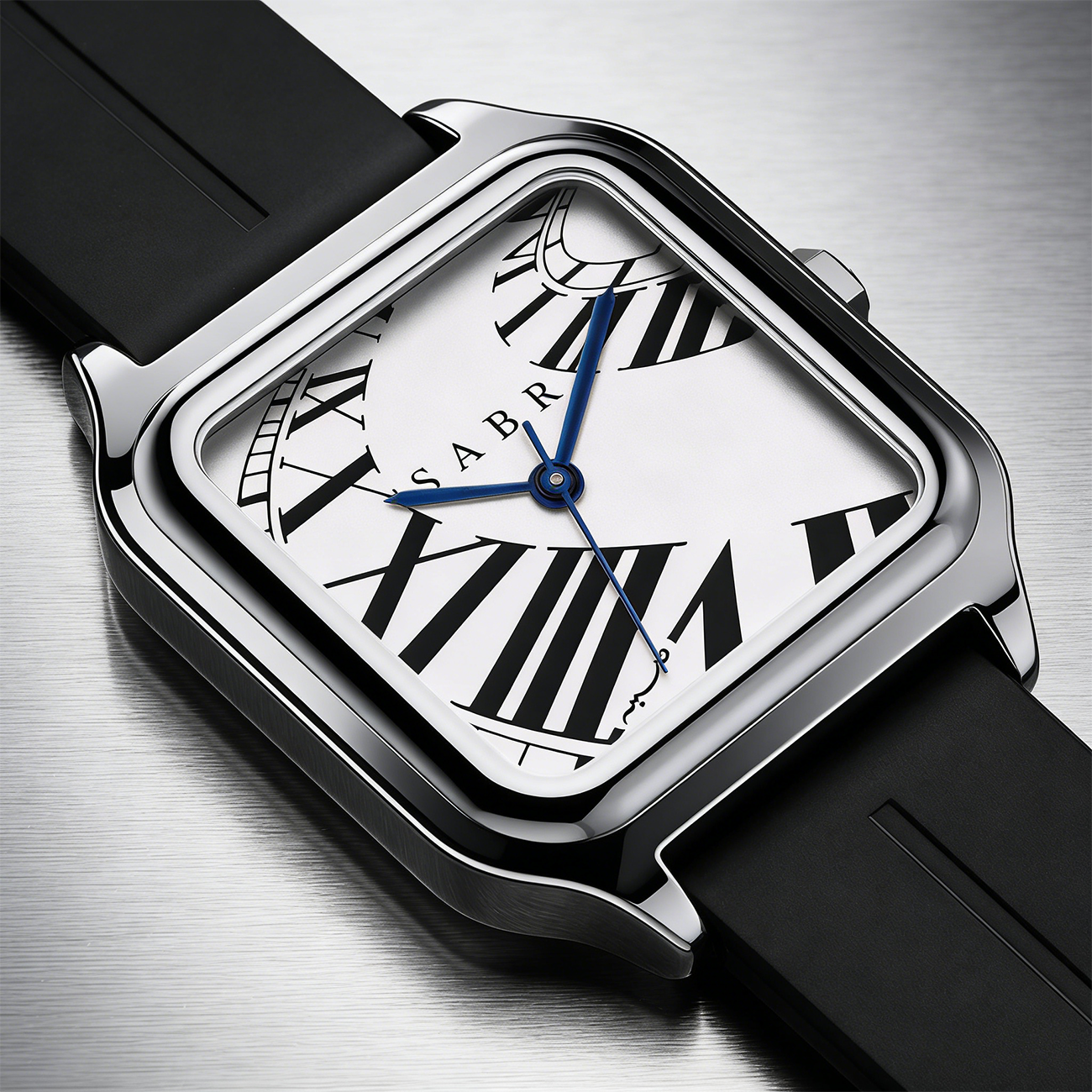 SABR Square Stainless Steel Al - Luxury Watch With Rubber Strap review and price