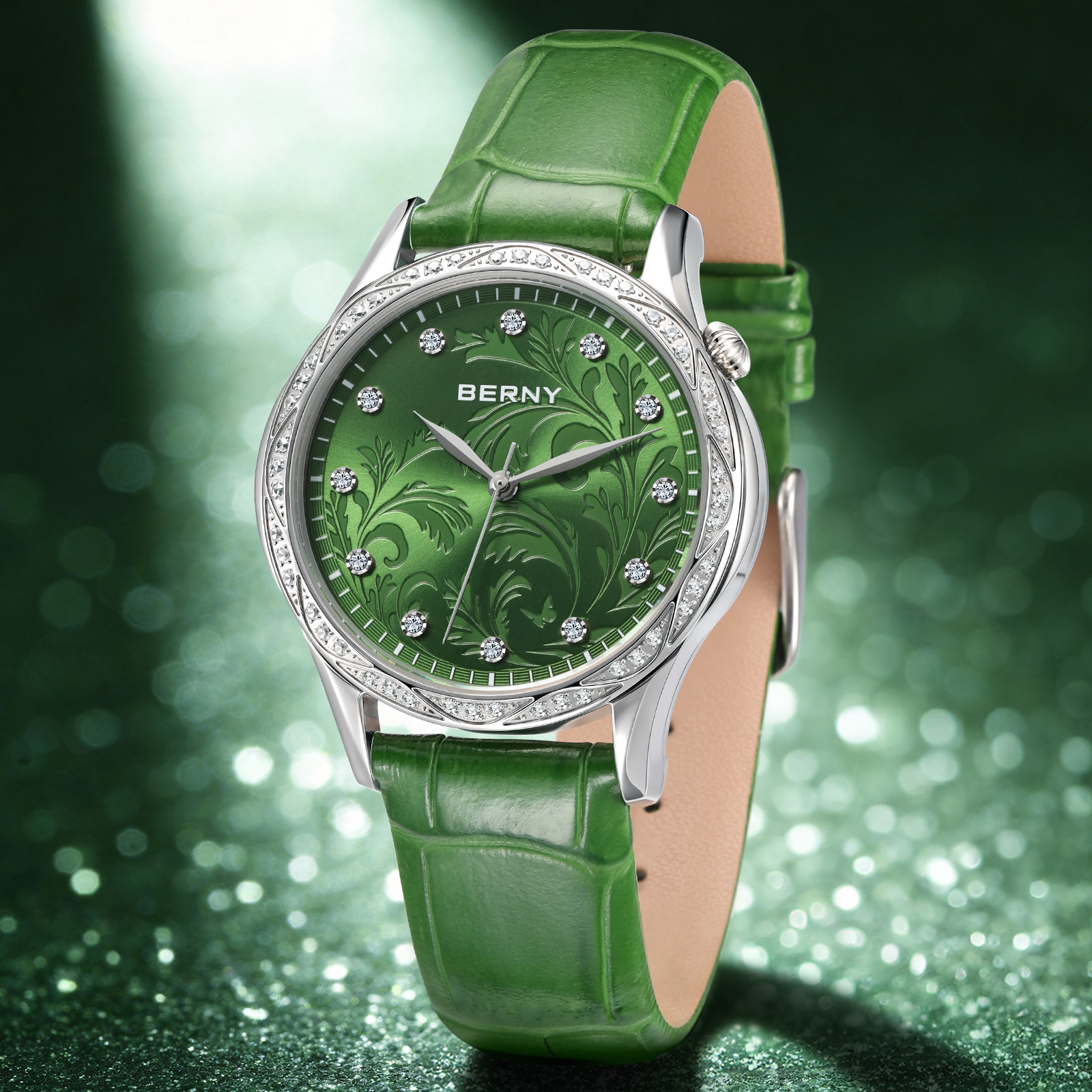 BERNY Women‘s Quartz Watch Gre - Luxury Watch With Green Dial review and price