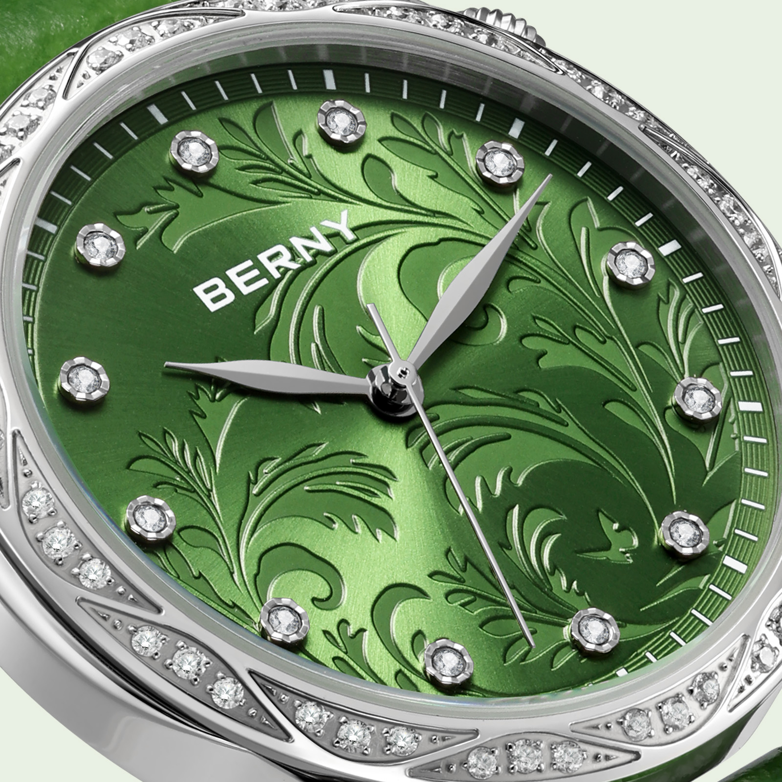 BERNY Women‘s Quartz Watch Gre - Luxury Watch With Green Dial review and price