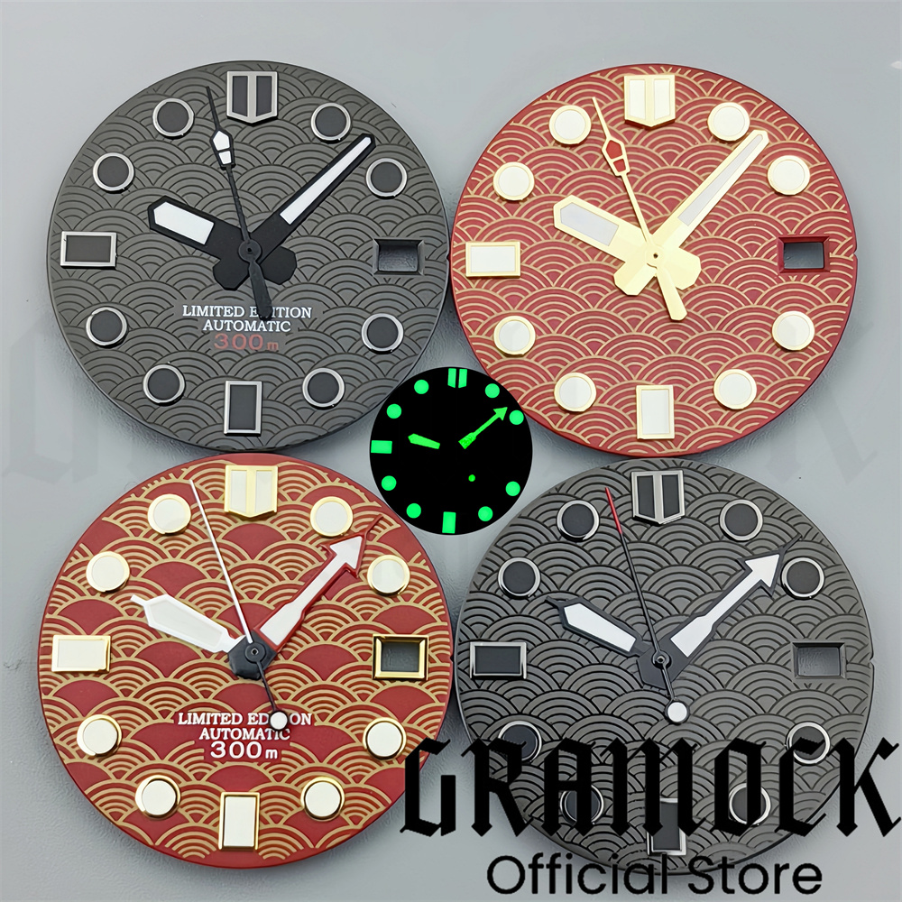 Gramock 28.5mm Black Red Fishs - Luxury Watch With Green Dial review and price