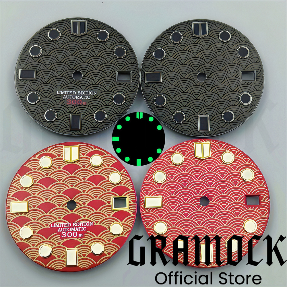 Gramock 28.5mm Black Red Fishs - Luxury Watch With Green Dial review and price