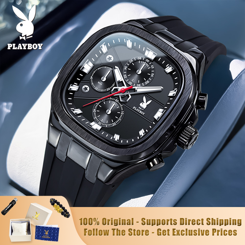 PLAYBOY 3076 Brand original au - Luxury Watch With Rubber Strap review and price