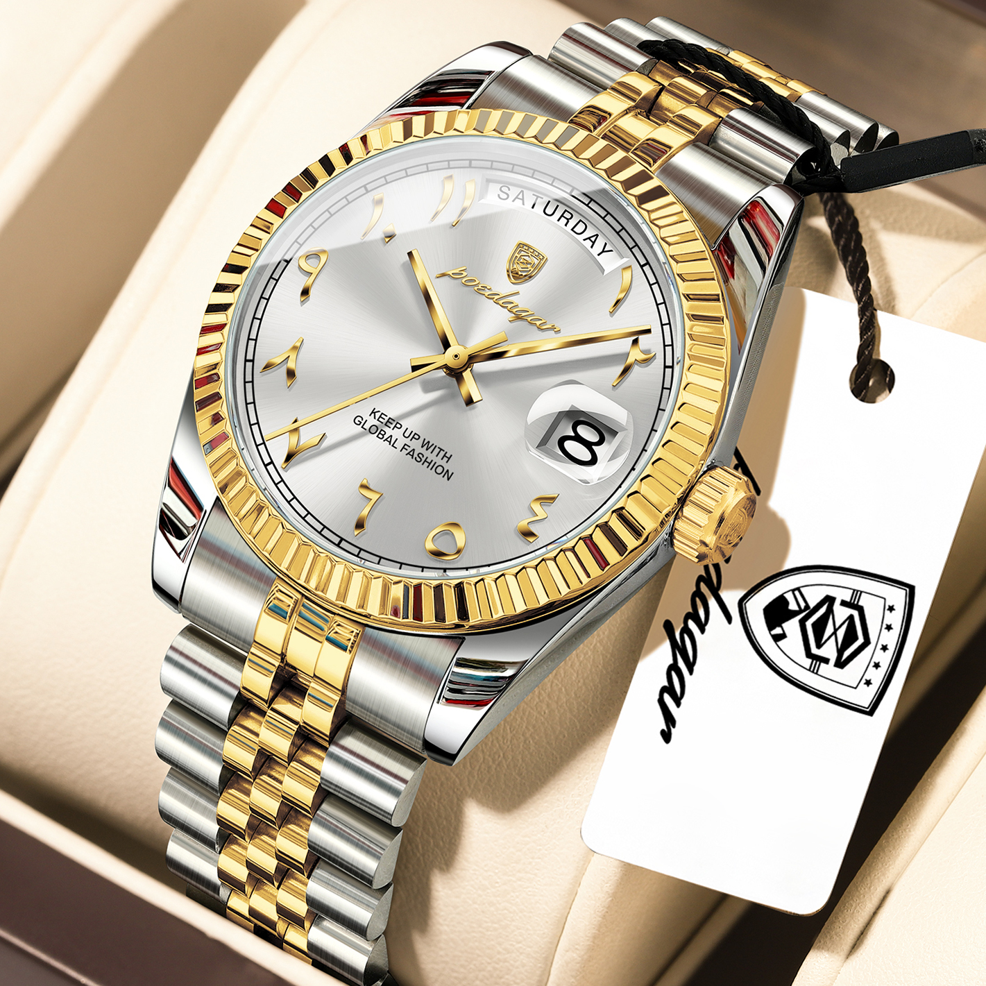 POEDAGAR Luxury Brand Man Cloc - Luxury Watch Mockup review and price